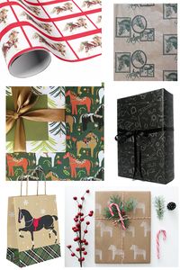 holiday equestrian gift wrap