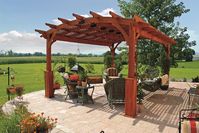 Transform your backyard into a dreamy getaway with the Hearthside Pine Pergola Kit. Handcrafted by Amish artisans, this DIY masterpiece creates an airy outdoor haven perfect for parties, lounging, or intimate dinners. Customize your oasis with sizes, finishes, and optional features for ultimate relaxation