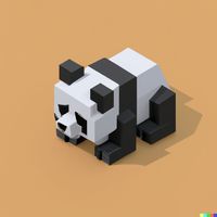 DALL-E prompt: 3d render cartoon panda low poly isometric