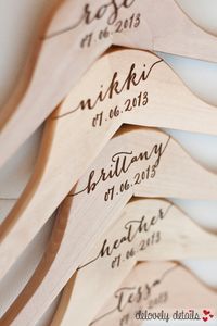 Add an intimate touch to wedding photos with a personalized hanger for the dress. #etsy #weddings