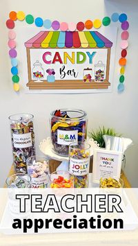 Set up a fun and easy teacher appreciation candy bar station with our free printable candy labels, candy bar sign, and simple weekly theme. Show appreciation to teachers, staff, and employees with a yummy candy bar themed dessert table or print off the candy tags and labels for a simple DIY teacher gift. Visit theAlohaHut.com for more teacher appreciation week ideas, kids activities, and more.