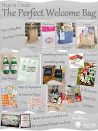 How to create the perfect #welcomebags for out-of-town guests attending your #wedding! Inspiration for you! #DestinationWedding