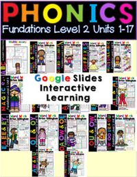 Fundations Level 2 aligned for units 1 -17. Google Slides Versions for easy remote teaching. I use these in my remote teaching sessions. Perfect for google classroom. They have write-in blanks and moveable pieces. If you need Google Slides decodable stories and comprehension passages for second...