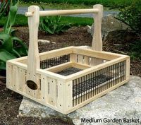 Amish Made Medium Wooden Garden Basket Natural