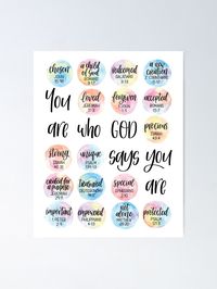 "You are who God says you are - Identity in Christ artwork - Rainbow theme" Poster by BecPichugin | Redbubble