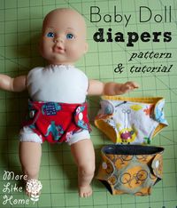 Baby doll diaper pattern and tutorial - perfect for teaching soon-to-be siblings!