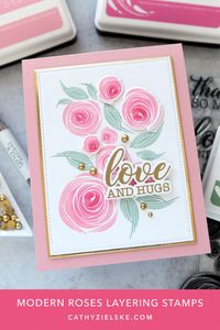 @ginakdesigns has a wonderful new release out tonight and I created this simple card using the Modern Roses stamps from her new kit. It’s such an easy layering set to create with. Check out my video via my link in profile. #ginakdesigns #czdesigncards