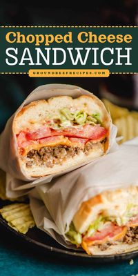 This family-friendly dinner is famous on the streets of New York City! It's a must-try main course idea. Complete with onions, lettuce, and tomato, this easy chopped cheese sandwich is filling! Save this beef recipe for dinner and enjoy this hero sandwich!