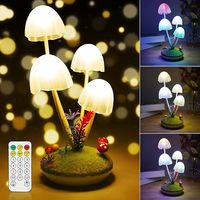 Mushroom Night Light for Kids, Wonderland Mushroom Lamp Decor Small Table Lamp, Dual-Colors Bedside Lights with Dimmable Remote & Timer, Gift for Teen Girls Bedroom, Indoor Living Room Decorations - Amazon.com