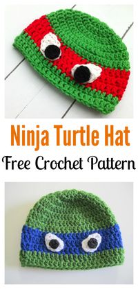 Ninja Turtle Hat FREE Crochet Pattern