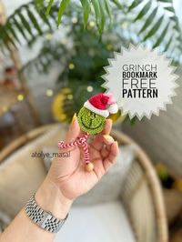 Hello everyone 🤗 * The Grinch bookmark pattern is on my page. * If you tag me and share the bookmarks you knit, I can announce you in my stories 😉 * Feel free to ask any questions 🫶 * Knit with pleasure, Love 🌸