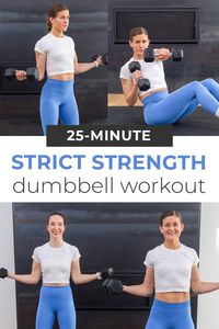 Build strength, definition and muscle tone in the upper body with this dumbbell workout routine: the 7 best dumbbell arm exercises. We love this strict-set format for pushing each muscle group to fatigue, resulting in muscle growth. This is a complete upper body workout, targeting the biceps, triceps, back, chest and shoulders in under 30 minutes.