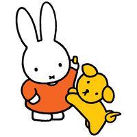 miffy Wall Decal miffy and her best friend snuffy meet a new friend, this cute illustration is from the book 'a friend for snuffy', have them playing on your wall this pair is sure to brighten your day. This miffy wall decal comes in 3 sizes small : 31cm W x 40cm H medium : 47cm W x 60cm H large : 71 cm W x 90cm H All Kando wall decals are made from a non-toxic, removable and reusable peel and stick fabric material, making them rental friendly and easy to change out, mix up or move around as you