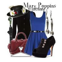 Mary Poppins, created by lalakay on Polyvore. This would be the easiest Halloween costume! Who doesn't love Mary Poppins??