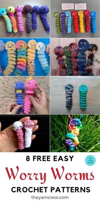 8 Free Easy Crochet Worry Worm Patterns. 8 Free Easy Crochet Worry Worm Patterns curated by The Yarn Crew.