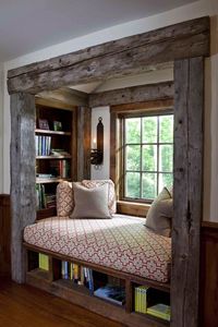 Rustic Rough Hewn Framed Window Seat