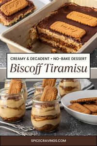 Biscoff Tiramisu is a warm-spiced twist on a classic Italian tiramisu recipe, layered with coffee-soaked Biscoff cookies and rich cookie-butter flavored mascarpone cream.