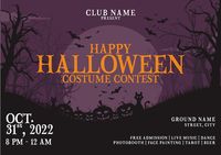 Halloween costume contest design poster ... | Premium Vector %23Freepik %23vector %23background %23poster %23sale %23party