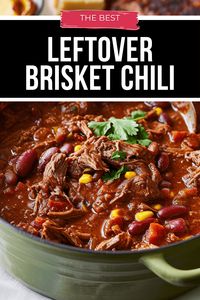 Leftover Brisket Chili is the perfect way to use up all those tempting bits of brisket that you have left and do not want to waste. It is a hearty and flavorful dish that often includes beans, tomatoes, peppers, spices, and sometimes bacon or sausage.