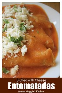 Entomatadas is an easy-to-make and tasty Mexican recipe. Made of fried tortillas dipped in red salsa and stuffed with cheese.