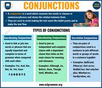 Conjunction Definition | Types of Conjunctions with Useful Examples - ESL Grammar