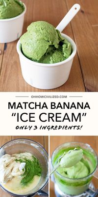 Matcha Banana "Ice Cream" - Nice Cream with Only 3 Ingredients!