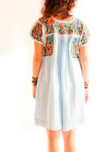 Cielo & Flores San Antonino Mexican embroidered pleated tunic