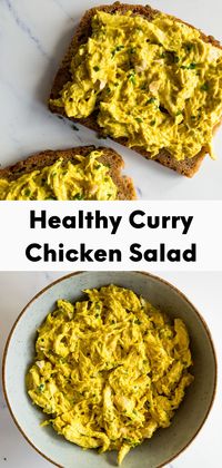 This healthy curry chicken salad with greek yogurt is super easy to make, delicious and very healthy. You can add in grapes, apples, or raisins to make a sweet version of this easy curry chicken salad. Delicious keto curry chicken salad.