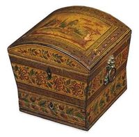 A REGENCY PENWORK SEWING BOX