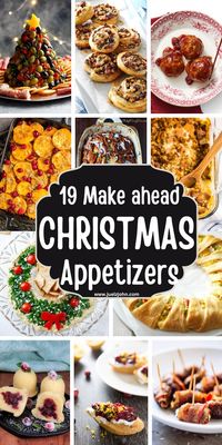 19 Easy make ahead Christmas appetizer ideas for the holidays. Christmas appetizer recipes. Easy finger foods for Christmas for your dinner. Christmas appetizers party finger foods. Easy Christmas appetizer ideas for the parties. Finger foods for a christmas party. Christmas snacks for party appetizers.