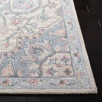 SAFAVIEH Heritage Beige/Blue 6 ft. x 9 ft. Border Floral Area Rug HG922B-6 - The Home Depot