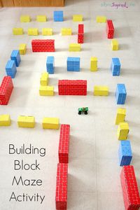 Building block maze activity. A fun STEM activity that develops problem solving and critical thinking skills.