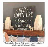 Baby Shower Decal-let the Adventure Begin-baby Shower Decor-personalized Decal-decor for Shower new Baby Adventure Decal - Etsy