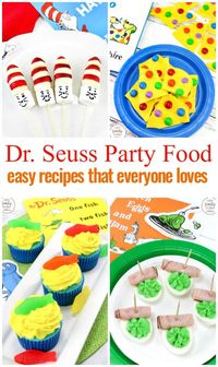 These are perfect Dr. Seuss food and snack ideas for a Dr. Seuss themed birthday party. Whether you are throwing a Dr Seuss party, looking for snacks for kids, or just love Dr. Seuss these Dr. Seuss Birthday Party Food Ideas are THE BEST. Dr. Seuss Birthday Party Ideas, Dr Seuss Party Food Ideas,