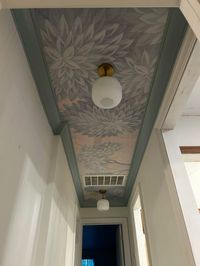 Wallpaper ceiling in hallway