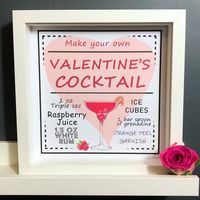 Framed cocktail recipe for Valentines | Etsy