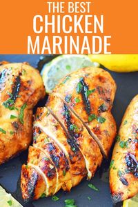 How to make the BEST Grilled Chicken. The yummiest homemade chicken marinade recipe. Tips and tricks for making the perfect chicken marinade recipe. www.modernhoney.com #grilledchicken #chicken #chickenmarinade #marinade