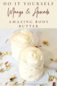 Learn how to make this wonderful mango body butter recipe DIY. Full recipe for this lovely and super skin loving mango and avocado body butter. Both mango butter and avocado oil are perfect for the skin with lots of vitamins and moisturizing properties. With this easy DIY mango body butter recipe with avocado oil you will fall in love with your silky skin.