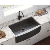 Ruvati Farmhouse Apron-Front Stainless Steel 30 in. Single Bowl Kitchen Sink in Gunmetal Black Matte RVH9660BL - The Home Depot