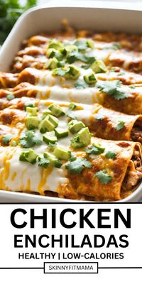 Each serving of this healthy low calorie chicken enchiladas has only 163 calories which I think is great for any special diet.