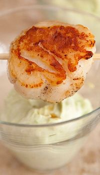 Seared Scallops with Avocado Mousse