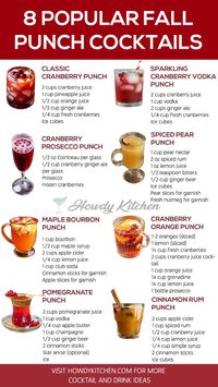 Celebrate the flavors of fall with punch cocktails that are as festive as they are delicious. Our Fall Punch Cocktail Recipes combine ingredients like apple cider and cinnamon for the perfect autumn drink. Save this pin to share these crowd-pleasing punches at your next seasonal gathering.