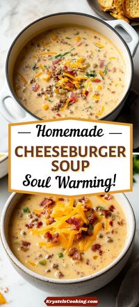 Craving comfort food? Try this easy stovetop Cheeseburger Soup recipe with bacon – a cozy dinner idea everyone will love!