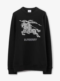 Embroidered EKD Cotton Sweatshirt in Black - Men | Burberry® Official