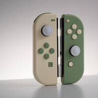 These customized Joy-Cons are a beautiful contrast to each other, with a minimalistic earth-tone twist: Matcha green and cream off-white shells with matching contrasting buttons. They are a beautiful upgrade to your gaming setup and transform your Nintendo Switch into a centerpiece handheld. Did you know that colors have a strong effect on our mood? Natural and earthy tones like these Joy-Cons are soothing and warm, which have shown to help regulate our emotions better, feel secure and find peac