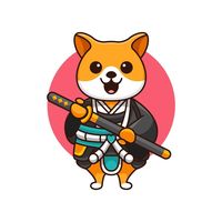 cute samurai shiba dog for character, logo, and icon.