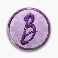 Adorable cute purple alphabet button with letter B in sparkly circle and lavender floral design. Glitter monogram initials are amazing birthday gifts and very decorative for any kind of apparel and accessories. If you are looking for a special and unique gift, this sweet girly sparkles design is perfect for you! #purplealphabet #purplebutton