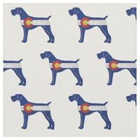 Wirehaired Pointer Colorado Flag Silhouette Fabric | Zazzle.com