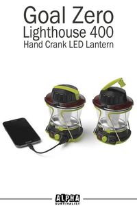 Highly adjustable 400 lumen lantern with USB output to keep your phone and other devices charged. Directional and adjustable LED light, up to 400 lumens. Recharge the internal battery from any USB port or from a Goal Zero Nomad Solar Panel. Use the built-in hand crank to charge up instantly and never be left in the dark.  #alphasurvivalist #emergencypreparedness #lighting #survivalgear #lanterns #shtf #survivalequipment #survivalchecklist #survivalgeargadgets #survivalneeds #prepping