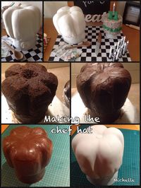 The making of the chef hat cake